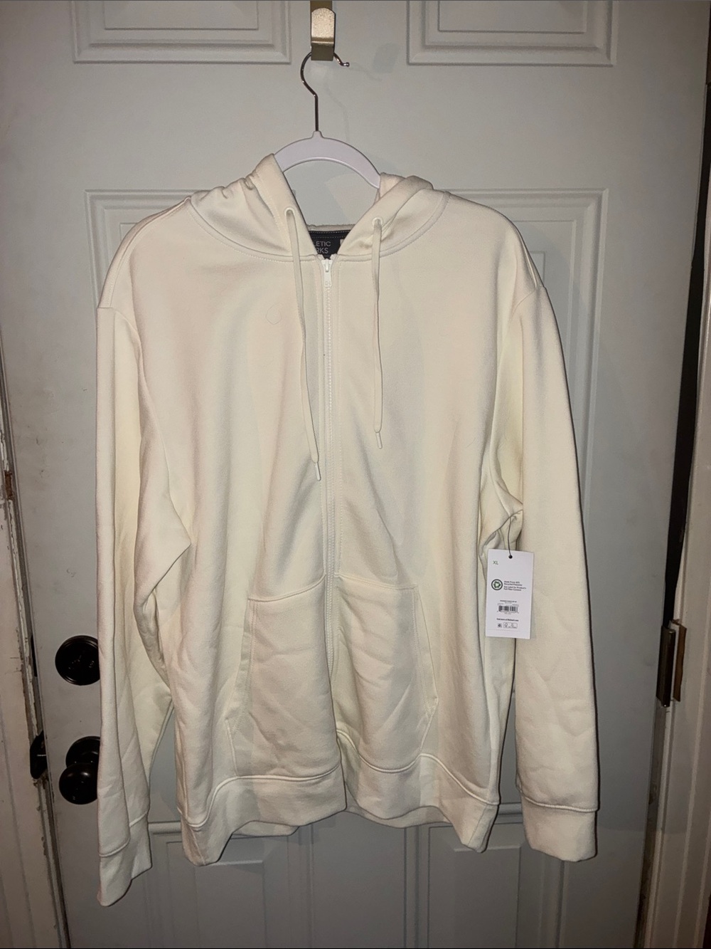 Athletic Works Cream Full-Zip Hoodie Sweater